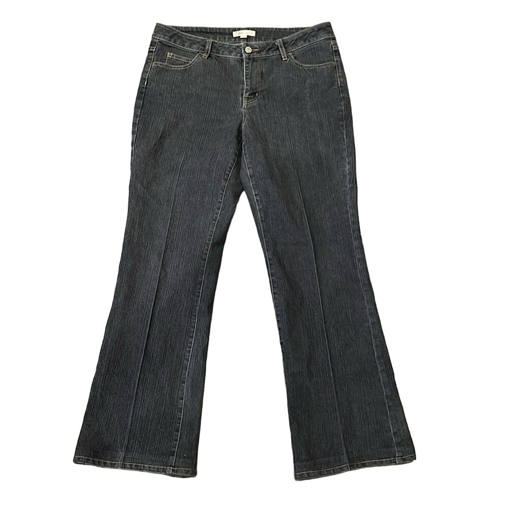 CAbi Women's 190 Mid Rise Bootcut Jeans Gunmetal Size 12